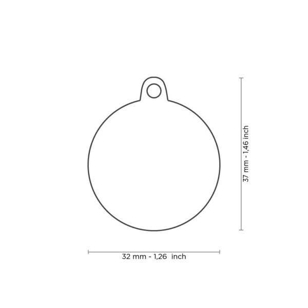 Basic Handmade Big Light Blue Circle ID Tag - Image 2