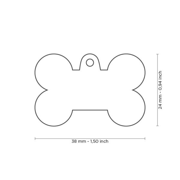 Basic Handmade Big Red Bone ID Tag - Image 2
